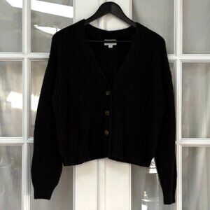 aerie Oversized Button Down V-Neck Seed Stitch Knit Cardigan